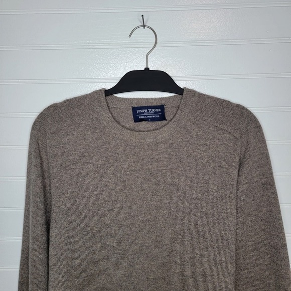 Joseph Turner Size Large 100% Lambswool Sweater Preppy Quiet Luxury FLAW - Picture 2 of 11